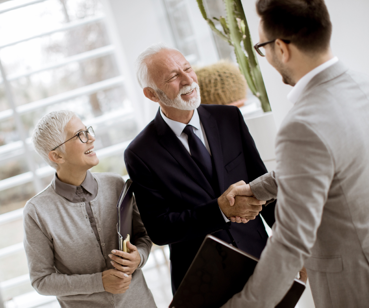 People greeting Bright Lake Wealth Team